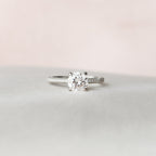 1.50 CT Round Cut Moissanite Pave Setting Engagement Ring