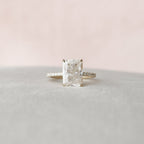 3.50 CT Radiant Moissanite Pave Setting Engagement Ring