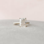 3.50 CT Radiant Moissanite Pave Setting Engagement Ring