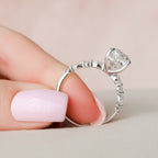 4.0 CT Pear Moissanite Pave Setting Engagement Ring