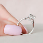 4.0 CT Radiant Cut Hidden Halo Moissanite Engagement Ring