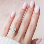 4.0 CT Radiant Cut Hidden Halo Moissanite Engagement Ring