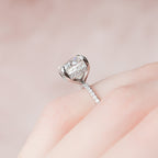 2.50 CT Cushion Moissanite Pave Setting Engagement Ring
