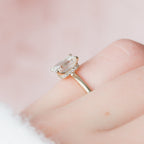 1.50 CT Emerald Cut Hidden Halo Style Moissanite Engagement Ring