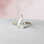 2.0 CT Pear Moissanite Nature Inspired Twig Style Engagement Ring