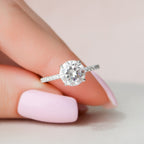 2.0 CT Round Moissanite Pave Setting Engagement Ring