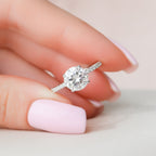 2.0 CT Round Moissanite Pave Setting Engagement Ring