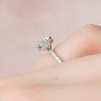 2.0 CT Round Moissanite Pave Setting Engagement Ring