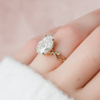 4.0 CT Oval Cut Moissanite Nature Inspired Engagement Ring