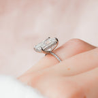 5.0 CT Radiant Moissanite Pave Engagement Ring