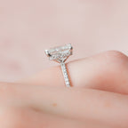 2.0 CT Radiant Moissanite Pave Engagement Ring
