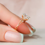 2.0 CT Oval Cut Moissanite Nature Inspired Engagement Ring