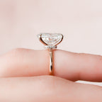 4.0 CT Oval Moissanite Hidden Halo Setting Engagement Ring