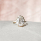 4.50 CT Oval Moissanite Halo Setting Engagement Ring