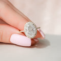 4.50 CT Oval Moissanite Halo Setting Engagement Ring