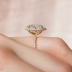 4.50 CT Oval Moissanite Halo Setting Engagement Ring