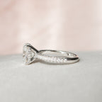 3.0 CT Oval Moissanite Pave Setting Engagement Ring