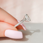 3.0 CT Oval Moissanite Pave Setting Engagement Ring