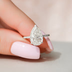 3.50 CT Pear Cut Moissanite Pave Setting Engagement Ring