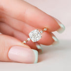 2.0 CT Cushion Moissanite Pave Style Engagement Ring