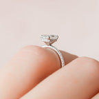 1.50 CT Emerald Cut Pave Style Moissanite Engagement Ring