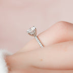 1.0 CT Round Cut Pave Style Moissanite Engagement Ring