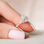 1.50 CT Pear Shaped Moissanite Cluster Engagement Ring