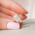 2.0 CT Radiant Cut Moissanite Halo Engagement Ring
