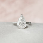 5.0 CT Pear Moissanite Pave Setting Engagement Ring