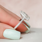 5.0 CT Pear Moissanite Pave Setting Engagement Ring