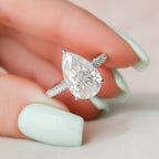 5.0 CT Pear Moissanite Pave Setting Engagement Ring