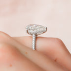 5.0 CT Pear Moissanite Pave Setting Engagement Ring