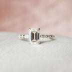 2.0 CT Emerald Moissanite Pave Setting Engagement Ring