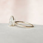 2.0 CT Pear Moissanite Engagement Ring With Hidden Halo Setting