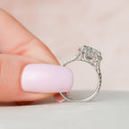 5.50 CT Radiant Moissanite Halo Split Shank Style Engagement Ring
