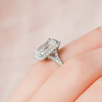 5.50 CT Radiant Moissanite Halo Split Shank Style Engagement Ring
