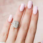 5.50 CT Radiant Moissanite Halo Split Shank Style Engagement Ring