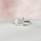 3.50 CT Cushion Moissanite Hidden Halo Engagement Ring
