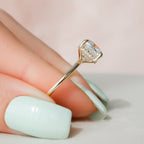 3.50 CT Cushion Moissanite Hidden Halo Engagement Ring