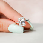 4.50 CT Emerald Moissanite Hidden Halo Setting Engagement Ring