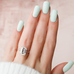 4.50 CT Emerald Moissanite Hidden Halo Setting Engagement Ring