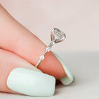 3.0 CT East-West Emerald Moissanite Dainty Style Engagement Ring