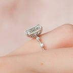 2.50 CT Emerald Moissanite Dainty Style Engagement Ring