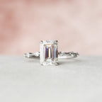 2.50 CT Emerald Moissanite Dainty Style Engagement Ring