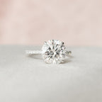 2.50 CT Round Moissanite Hidden Halo Pave Setting Engagement Ring
