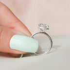 2.50 CT Round Moissanite Hidden Halo Pave Setting Engagement Ring