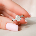 1.50 CT Oval Cut Moissanite Pave Setting Engagement Ring