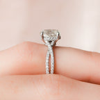 1.50 CT Oval Cut Moissanite Pave Setting Engagement Ring