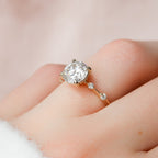 2.0 CT Round Moissanite Dainty Style Engagement Ring