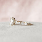 2.50 CT Elongated Cushion Moissanite Pave Engagement Ring